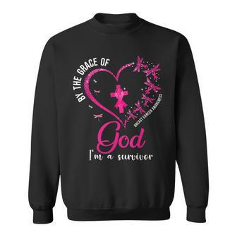 By The Grace God Im A Survivor Breast Cancer Survivor Sweatshirt - Monsterry