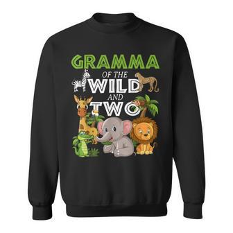 Gramma Of The Wild Two Zoo Birthday Safari Jungle Animal Sweatshirt | Mazezy