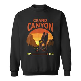 Grand Canyon National Park Rim Rim Retro Hiking Sweatshirt - Monsterry