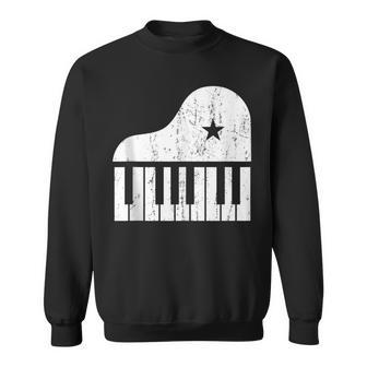 Grand Spinet Piano Player Simple Grunge Pianist Sweatshirt | Mazezy