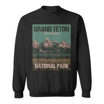Grand Teton National Park Wyoming Poster Sweatshirt | Mazezy
