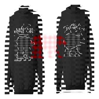 Grandpa Bear Pajama Red Buffalo Xmas Family Christmas Sweatshirt - Monsterry