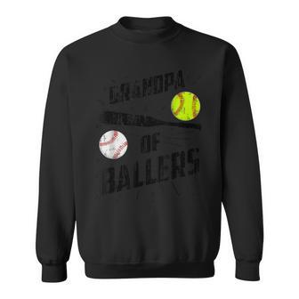 Grandpa Of Ballers Funny Baseball Softball Fathers Day Gift Sweatshirt | Mazezy