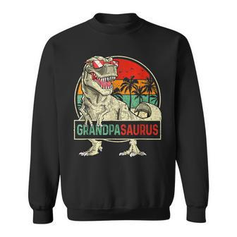 Grandpa Saurus Funny T Rex Dinosaur Fathers Day Vintage Gift Sweatshirt | Mazezy