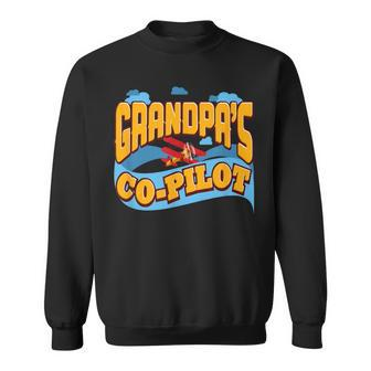 Grandpa's Co-Pilot Children's Aircrew Sweatshirt | Mazezy