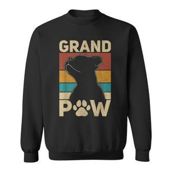 Grandpaw Dog Grandpa Funny Dog Lover Grandfather Men Pitbull Sweatshirt | Mazezy