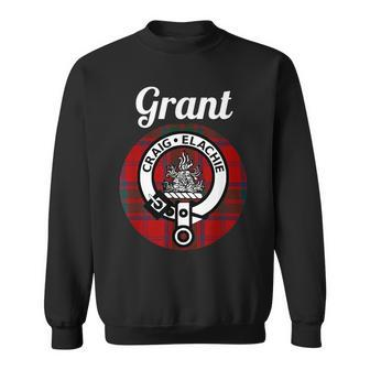 Grant Clan Scottish Name Coat Of Arms Tartan Sweatshirt | Mazezy
