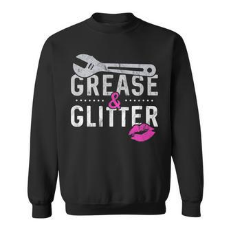 Grease & Glitter Female Car Mechanic Girl Gift Sweatshirt | Mazezy