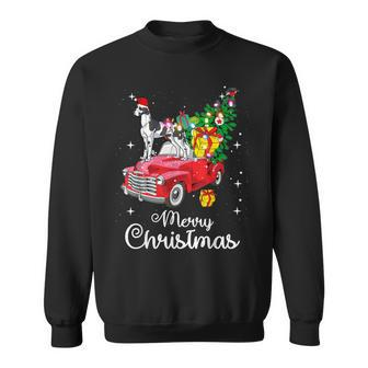 Great Dane Rides Red Truck Christmas Pajama Sweatshirt | Mazezy