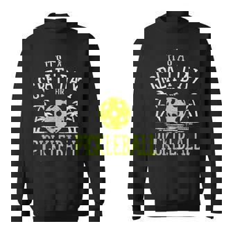 Great Day Pickleball Palm Trees Pickle Ball Beach Sport Sweatshirt | Mazezy