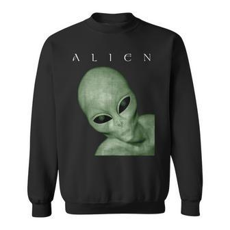 Green Alien Disclosure Realistic Grey Alien Believer Sci-Fi Sweatshirt | Mazezy