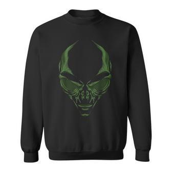 Green Alien Face T Halloween Costume Men Boys Kids Sweatshirt | Mazezy
