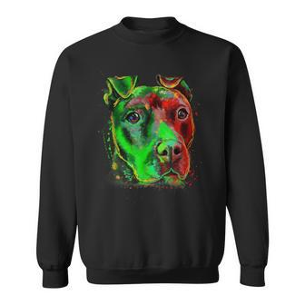 Green Color Pitbull Innocent Face Sweatshirt | Mazezy
