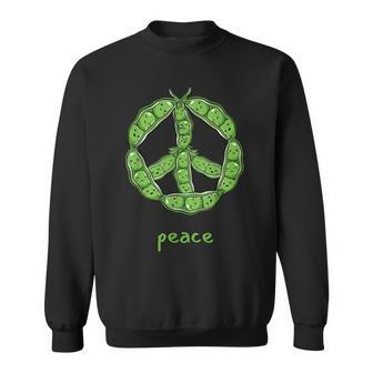 Green Peas In A Pod Peace Symbol Sweatshirt | Mazezy DE