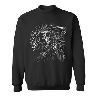 Grim Reaper Skull Death Scythe Dead Gothic Horror Reaper Sweatshirt | Mazezy