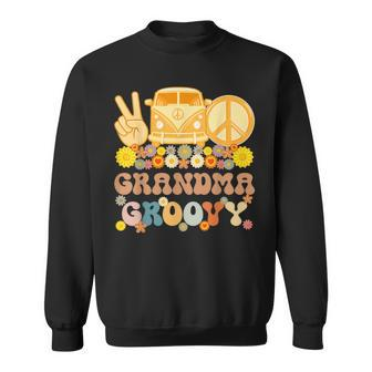 Groovy Grandma Hippie Peace Retro Matching Party Family Sweatshirt | Mazezy AU