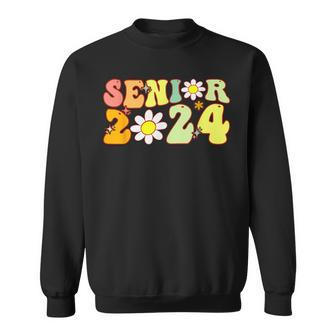 Groovy Senior 2024 Back To School Graduation Class Of 2024 Sweatshirt - Seseable
