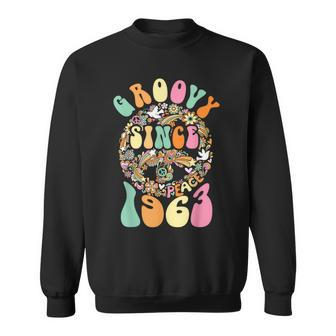 Groovy Since 1963 Peace For Vintage Birthday Party 60S 70S Sweatshirt | Mazezy