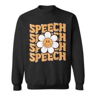 Groovy Speech Therapy Speech Language Pathologist Therapist Sweatshirt | Mazezy UK