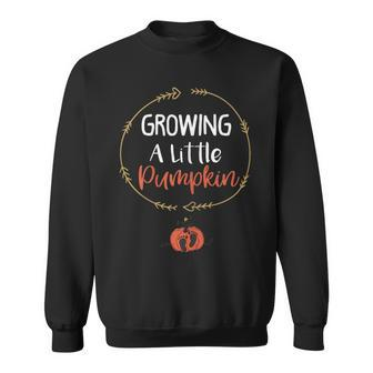 Growing A Little Pumpkin Face Pregnancy Announcement Sweatshirt | Mazezy
