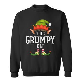 Grumpy Elf Group Christmas Pajama Party Sweatshirt - Monsterry