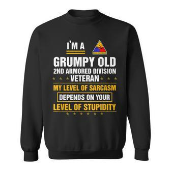 Grumpy Old 2Nd Armored Division Veteran Funny Veterans Day Sweatshirt | Mazezy