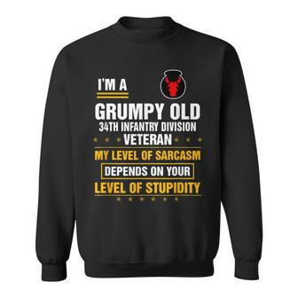 Grumpy Old 34Th Infantry Division Veteran Day Funny Xmas Sweatshirt | Mazezy