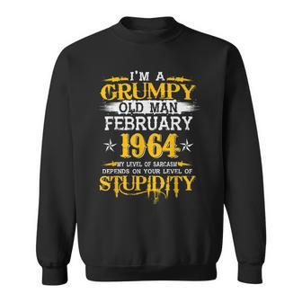 Grumpy Old Man Born In February 1964 56Th Birthday Sweatshirt | Mazezy