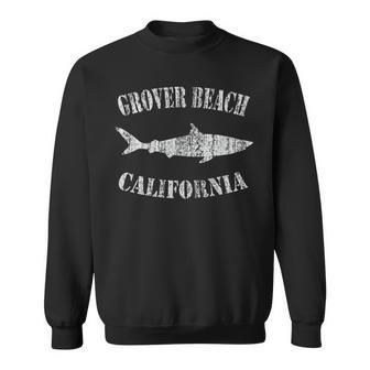 Grunge Grover Beach Ca Shark Sweatshirt | Mazezy