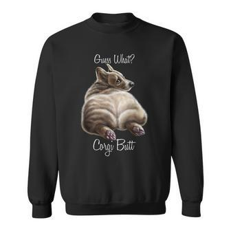 Guess What Corgi Butt Dog Lover Gifts Funny Corgi Sweatshirt | Mazezy