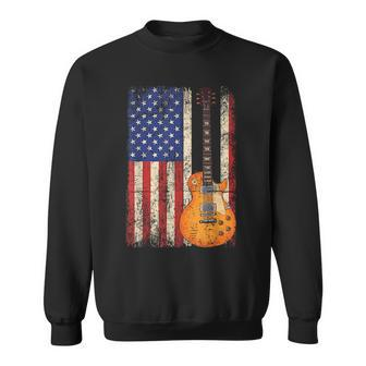 Guitar American Usa Flag Patriotic Guitarist Men Patriotic Funny Gifts Sweatshirt | Mazezy