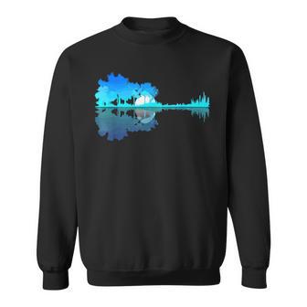 Guitar Lake Reflection Guitarist Music Love Guitar Musician Sweatshirt - Seseable