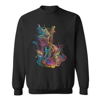 Guitar Player Psychedelic Guitar Watercolor Dream Sweatshirt - Monsterry CA