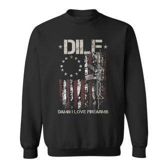 Gun American Flag Dilf - Damn I Love Firearms On Back Sweatshirt | Mazezy