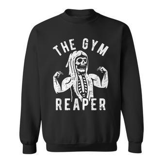 Gym Reaper Halloween Costume Skeleton Fitness Workout Sweatshirt - Seseable