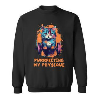 Gym Workout Or Fitness Gift Funny Cat In A Gym  Sweatshirt