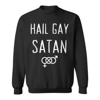 Hail Gay Satan Lgbt Goth Gay Pride Gender Symbols Sweatshirt | Mazezy