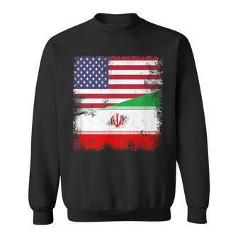 Half Iranian Flag Vintage Iran Usa Sweatshirt | Mazezy