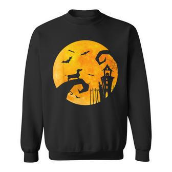 Halloween Dachshund Under The Moon Wiener Dog Halloween Sweatshirt - Monsterry