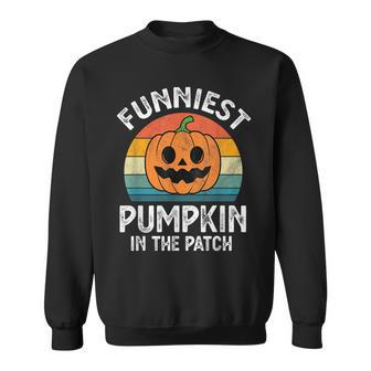Halloween Funniest Pumpkin In The Patch For Boys Girls Pumpkin Funny Gifts Sweatshirt | Mazezy