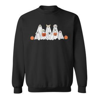 Halloween Ghost Dog Trick Or Treat Halloween Dog Ghost Sweatshirt | Mazezy