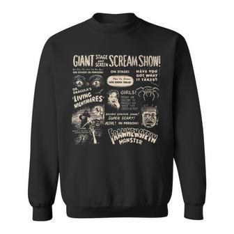 Halloween Horror Movie Scream Show Frankenstein And Dracula Halloween Sweatshirt | Mazezy