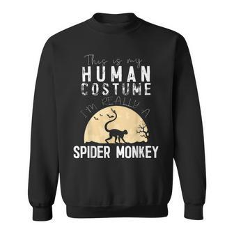 Halloween Human Costume Spider Monkey Creepy Horror Halloween Sweatshirt | Mazezy