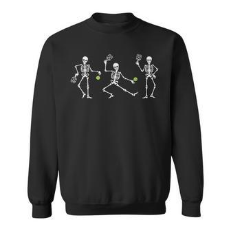 Halloween Pickleball Costume Skeletons Playing Pickleball Sweatshirt - Thegiftio UK