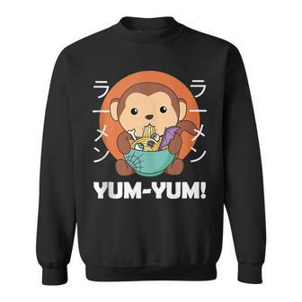 Halloween Ramen Yum Yum Kawaii Noodles Scary Cute Monkey Sweatshirt | Mazezy
