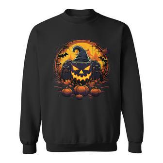 Halloween Scary Gaming Jack O Lantern Pumpkin Face Gamer Sweatshirt - Monsterry AU