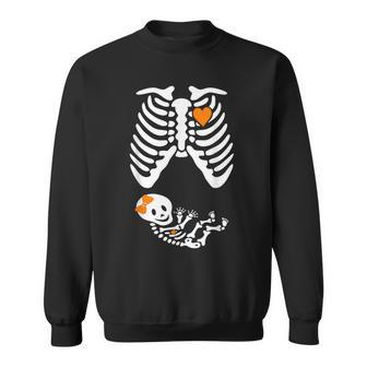 Halloween Skeleton Maternity Couples Pregnancy Announcement Sweatshirt - Monsterry DE