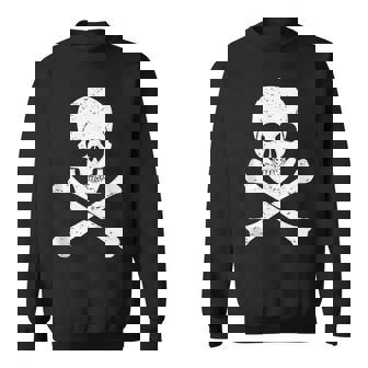 Halloween Skull & Crossbones Pirate Symbol Vintage Retro Gift For Mens Sweatshirt | Mazezy