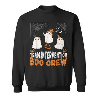 Halloween Team Intervention Boo Crew Cute Ghost Spider Bats Sweatshirt - Monsterry AU