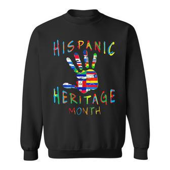 Hand National Hispanic Heritage Month All Countries Flag Sweatshirt | Mazezy